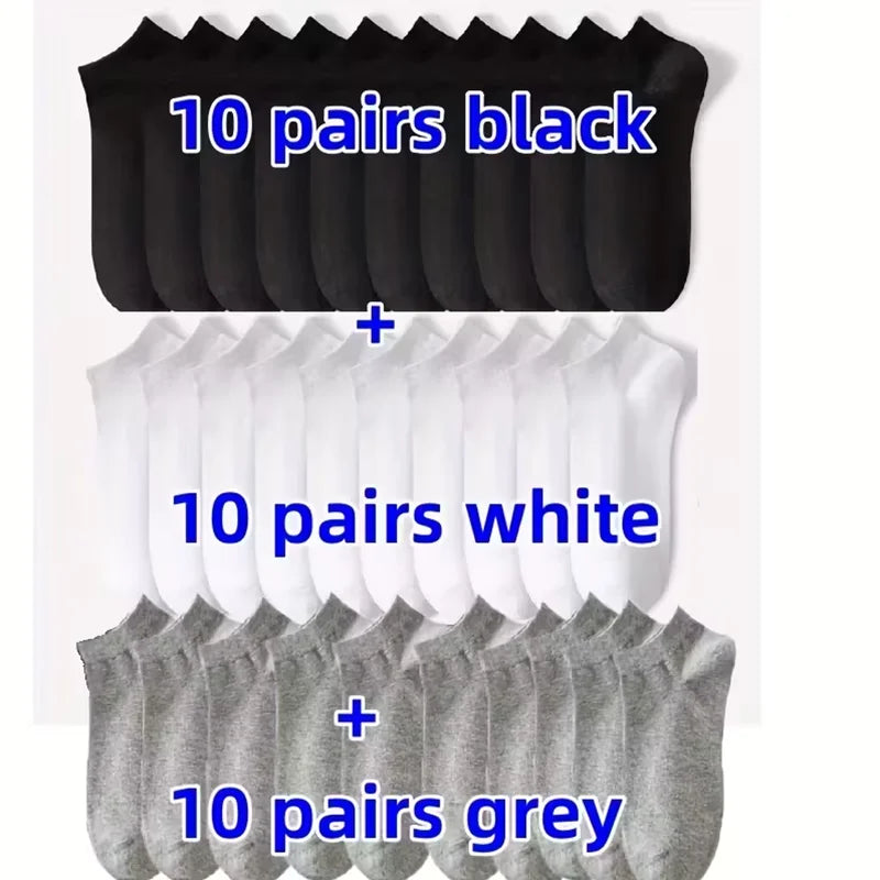 5 or 10-Pack Unisex No-Show Ankle Socks