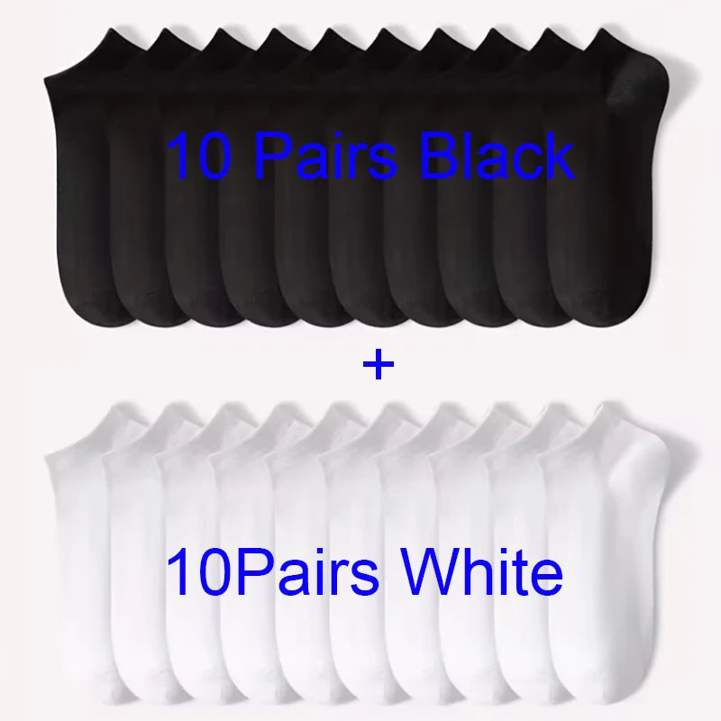 5 or 10-Pack Unisex No-Show Ankle Socks