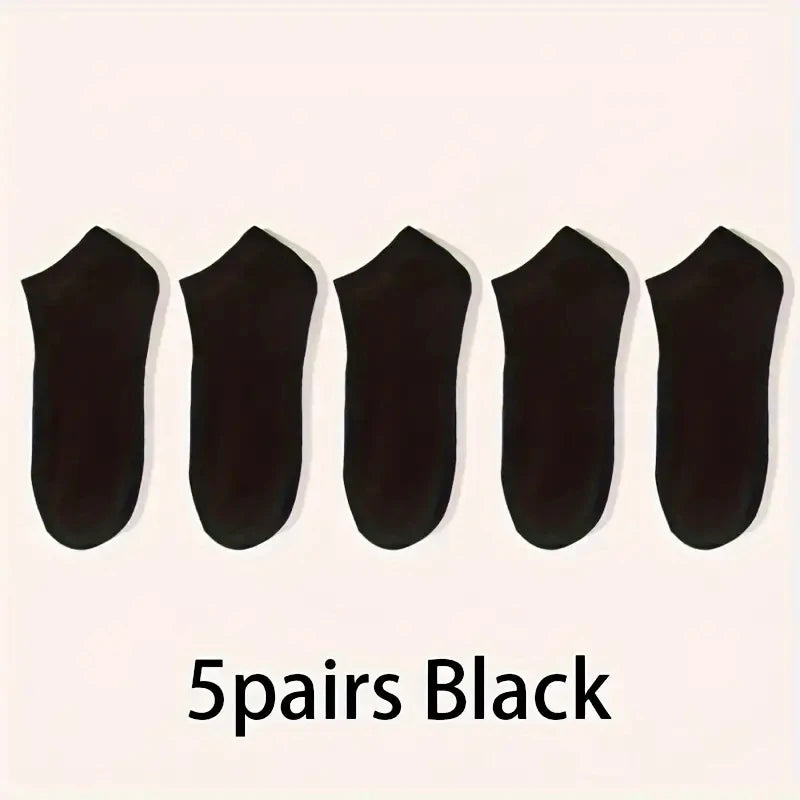 5 or 10-Pack Unisex No-Show Ankle Socks