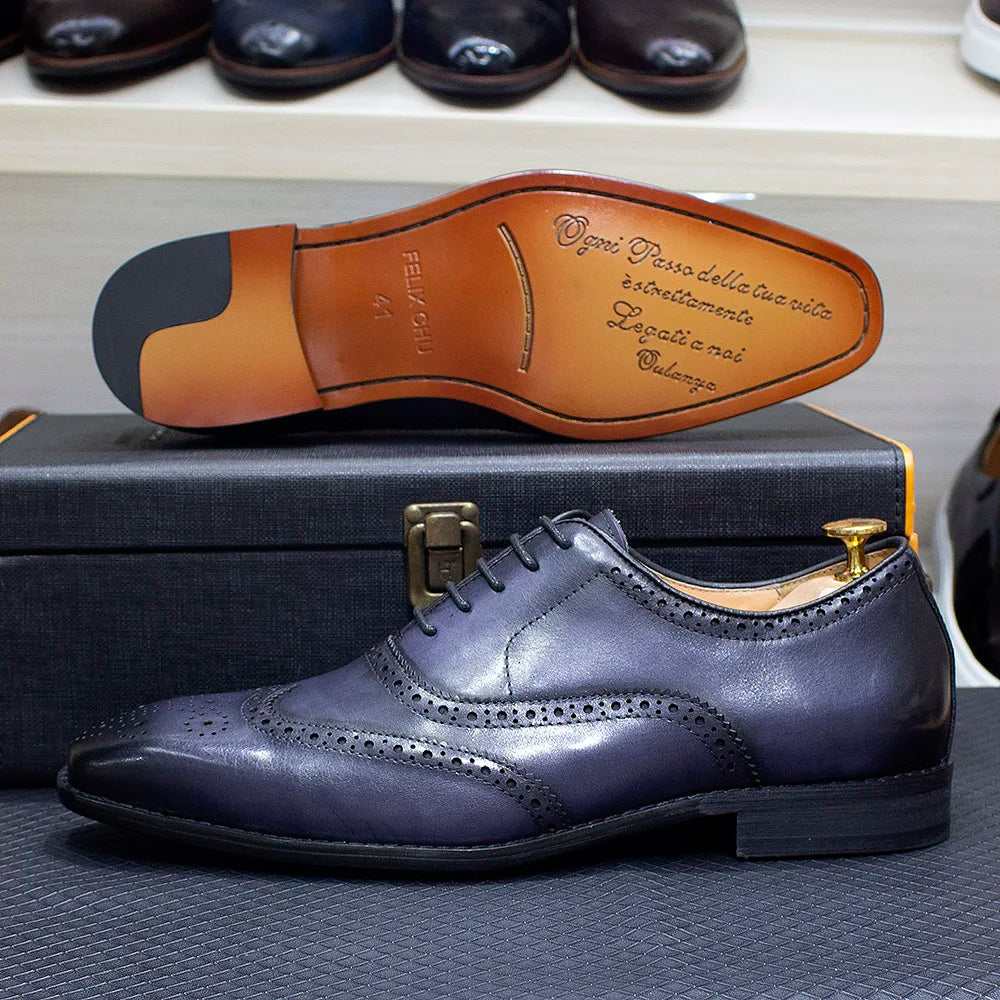 Men’s Handmade Wingtip Oxford Shoes