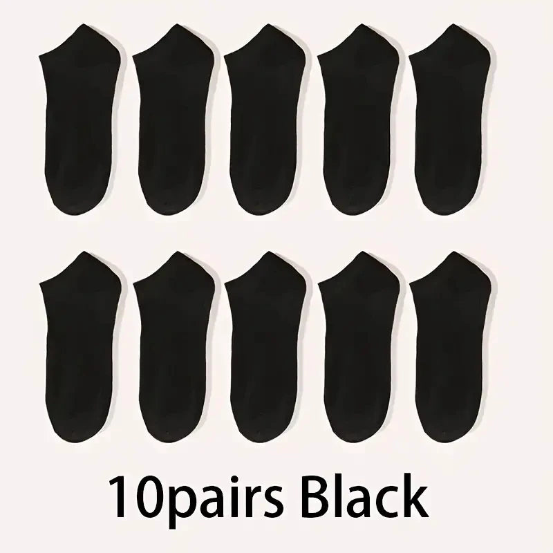 5 or 10-Pack Unisex No-Show Ankle Socks