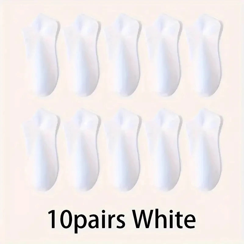 5 or 10-Pack Unisex No-Show Ankle Socks